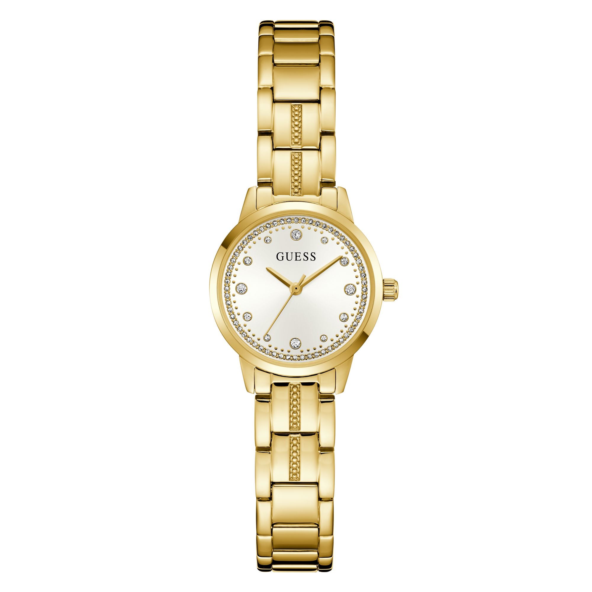 Guess Bejeweled 26 mm Silver Dial Women Analog Watch U1458L2M