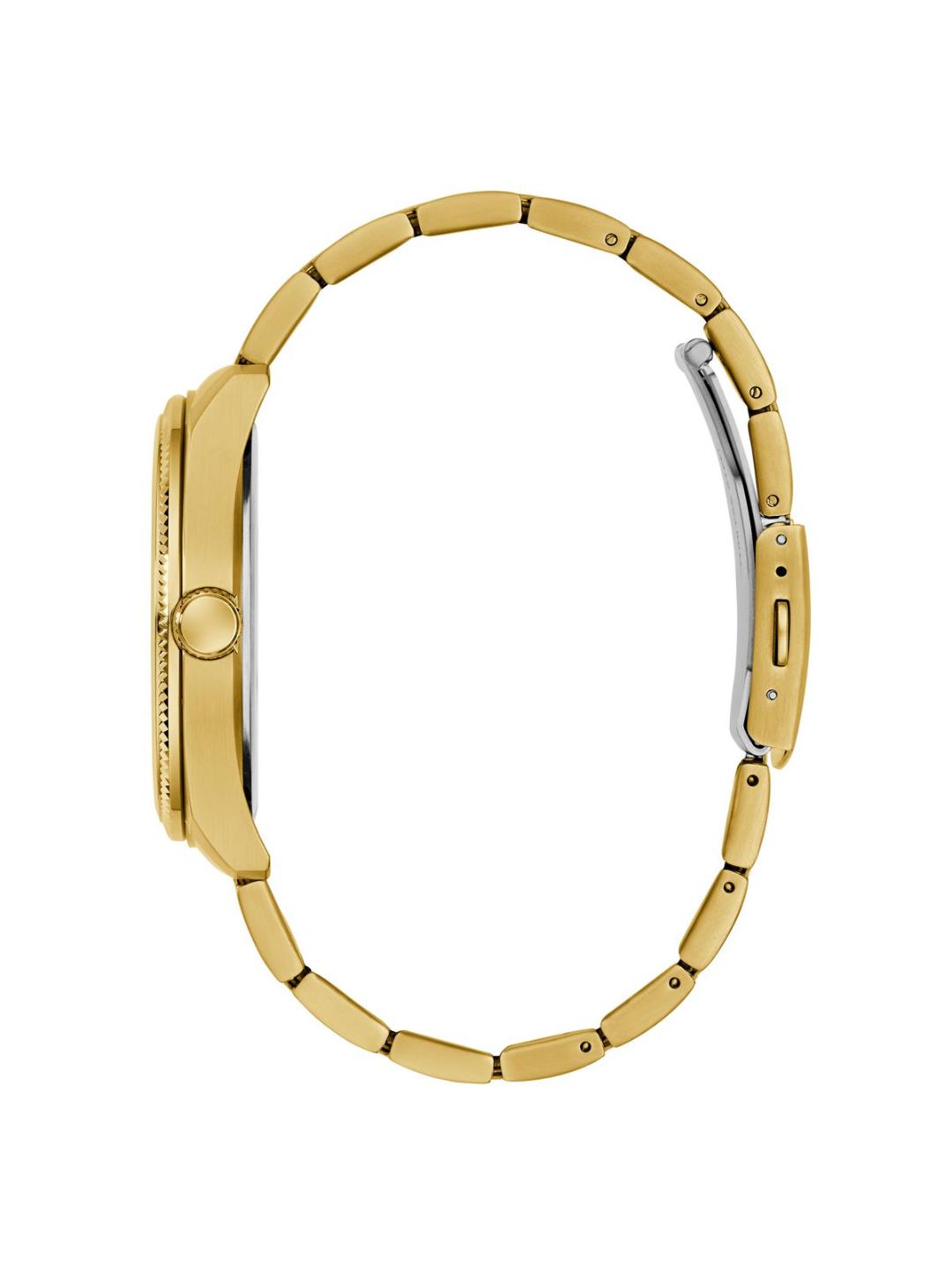 Gold watch strap on a white background