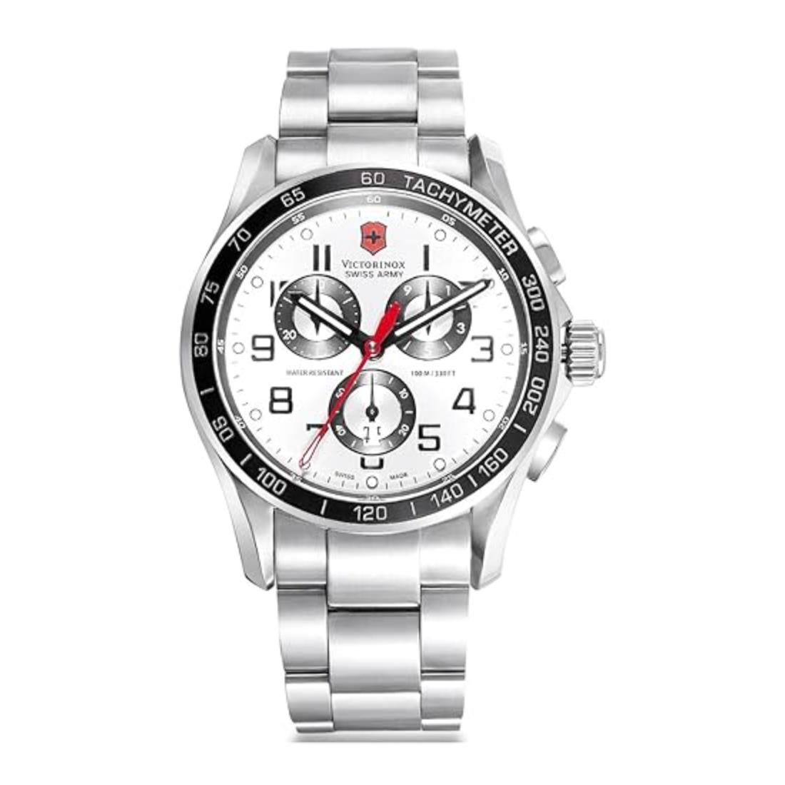 Victorinox Chrono Classic 45 mm Silver Dial Men Watch 241445