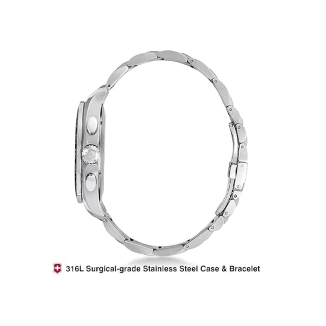 Victorinox Chrono Classic 45 mm Silver Dial Men Watch 241445