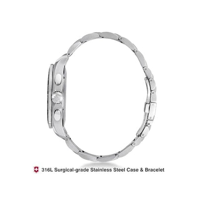 Victorinox Chrono Classic 45 mm Silver Dial Men Watch - V241445