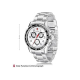 Victorinox Chrono Classic 45 mm Silver Dial Men Watch 241445