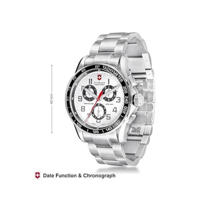 Victorinox Chrono Classic 45 mm Silver Dial Men Watch - V241445