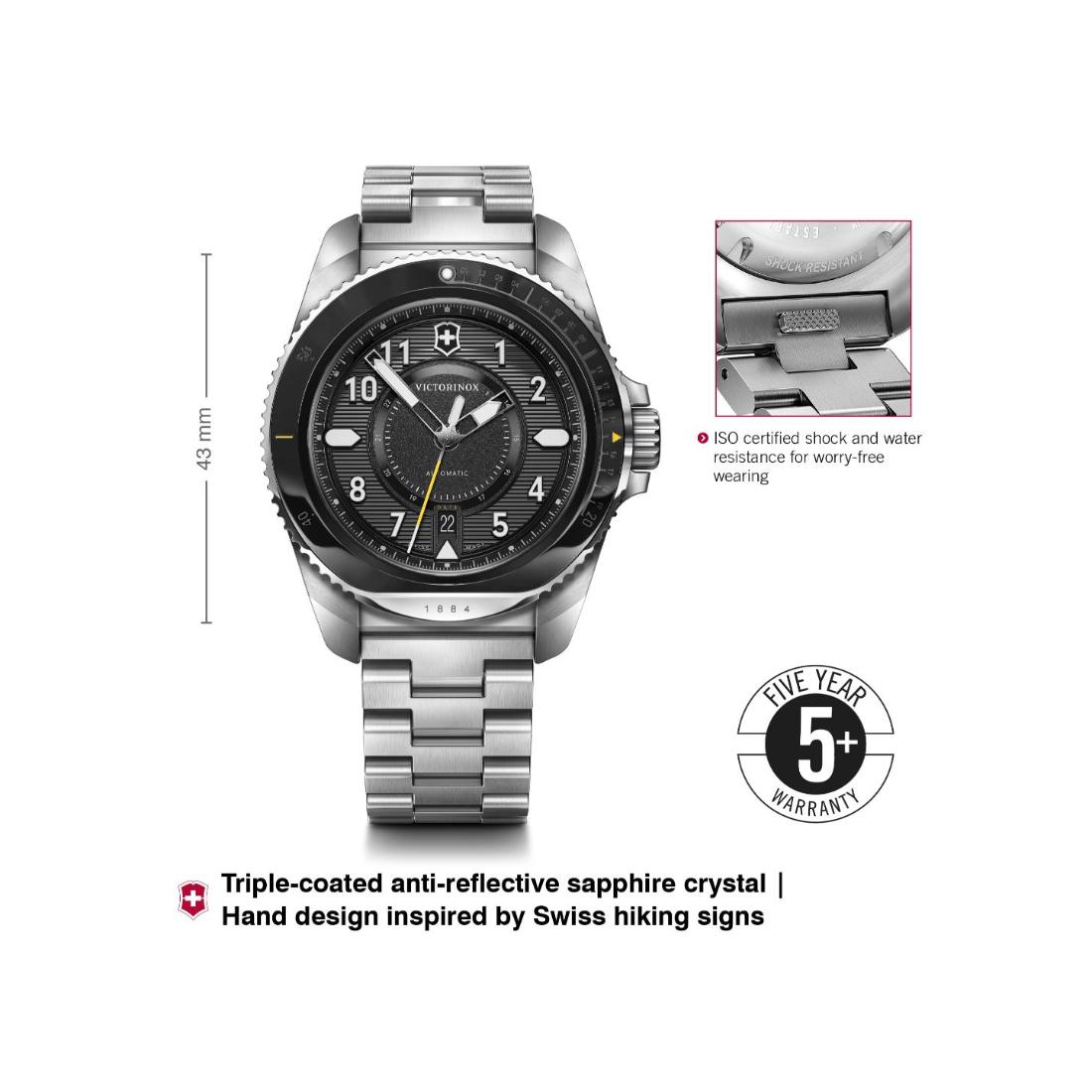 Victorinox Journey 1884 Black Dial 43 mm Men Automatic Watch 241981