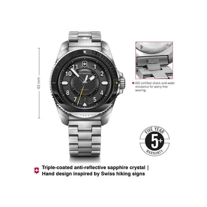 Victorinox Journey 1884 Black Dial 43 mm Men Automatic Watch- V241981