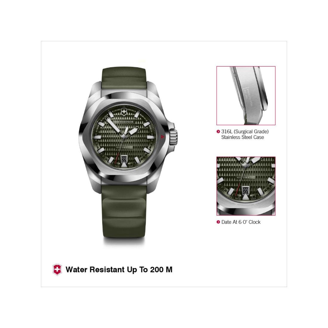 Victorinox I.N.O.X. Automatic Green Dial 41 mm Unisex Watch 242017.1