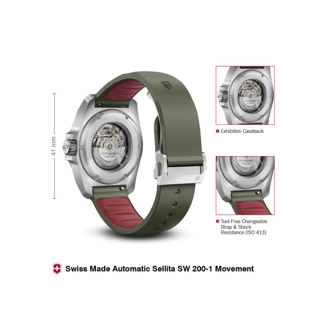 Victorinox I.N.O.X. Automatic Green Dial 41 mm Unisex Watch 242017.1