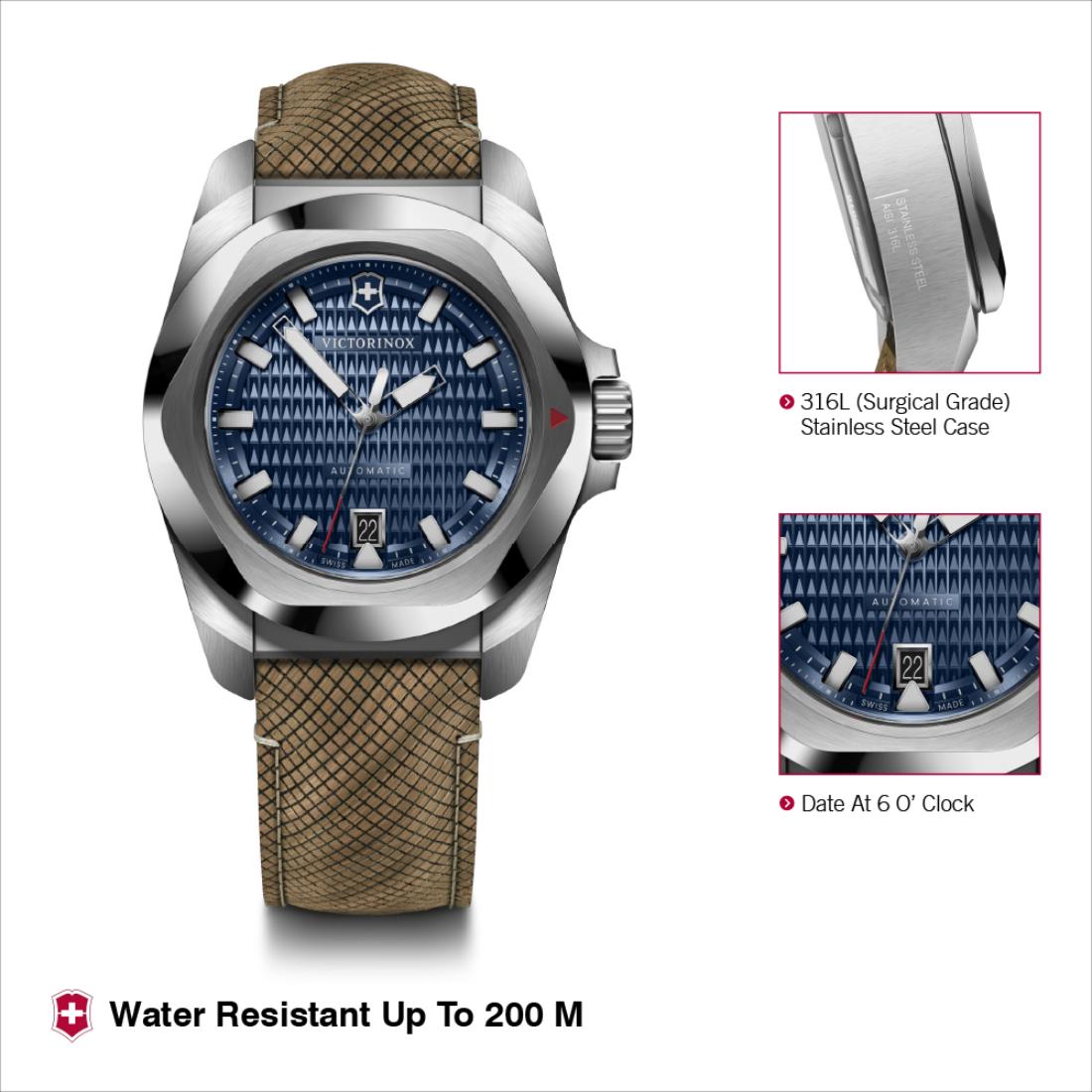 Victorinox I.N.O.X. Automatic Blue Dial 41 mm Unisex Watch 242018.1