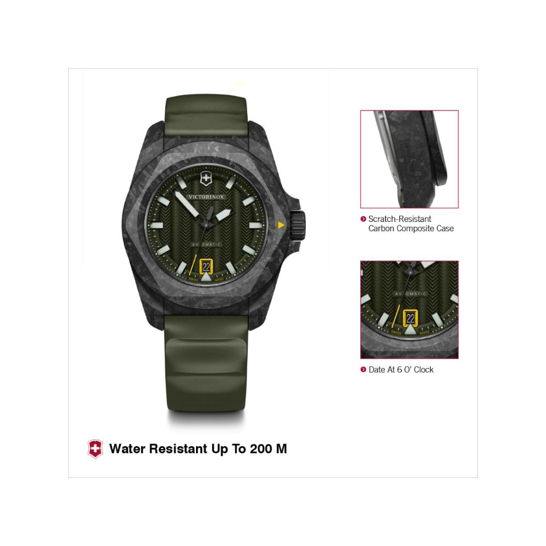 Victorinox I.N.O.X. Automatic Green Dial 41 mm Unisex Watch 242021.1