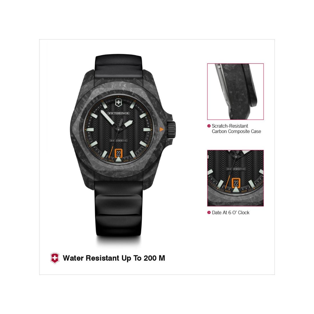 Victorinox I.N.O.X. Automatic Black Dial 41 mm Unisex Watch 242023.1