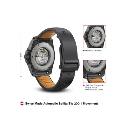 Victorinox I.N.O.X. Automatic Black Dial 41 mm Unisex Watch- V242023.1