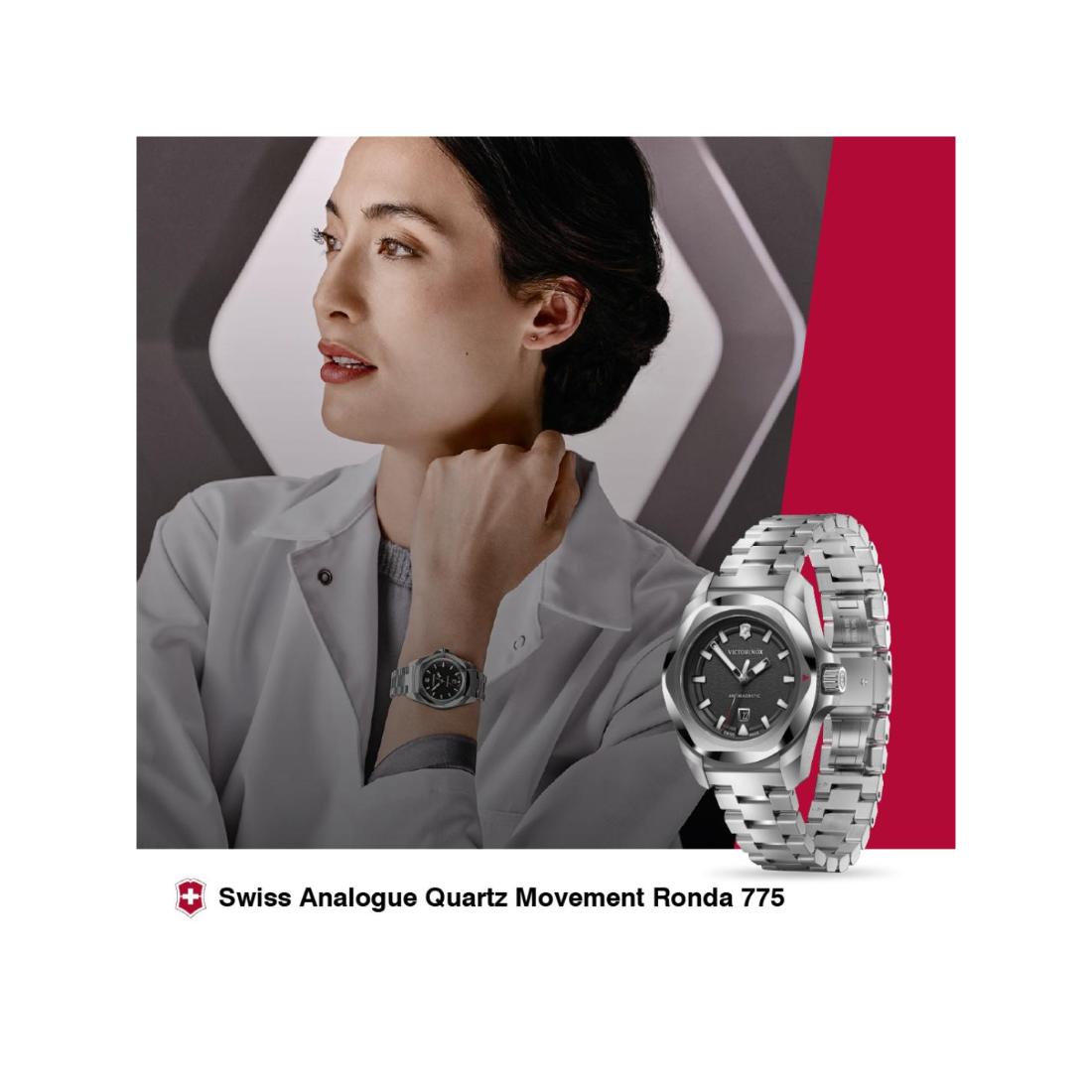 Victorinox I.N.O.X. Small Quartz Black Dial 32 mm Women Watch- 242036