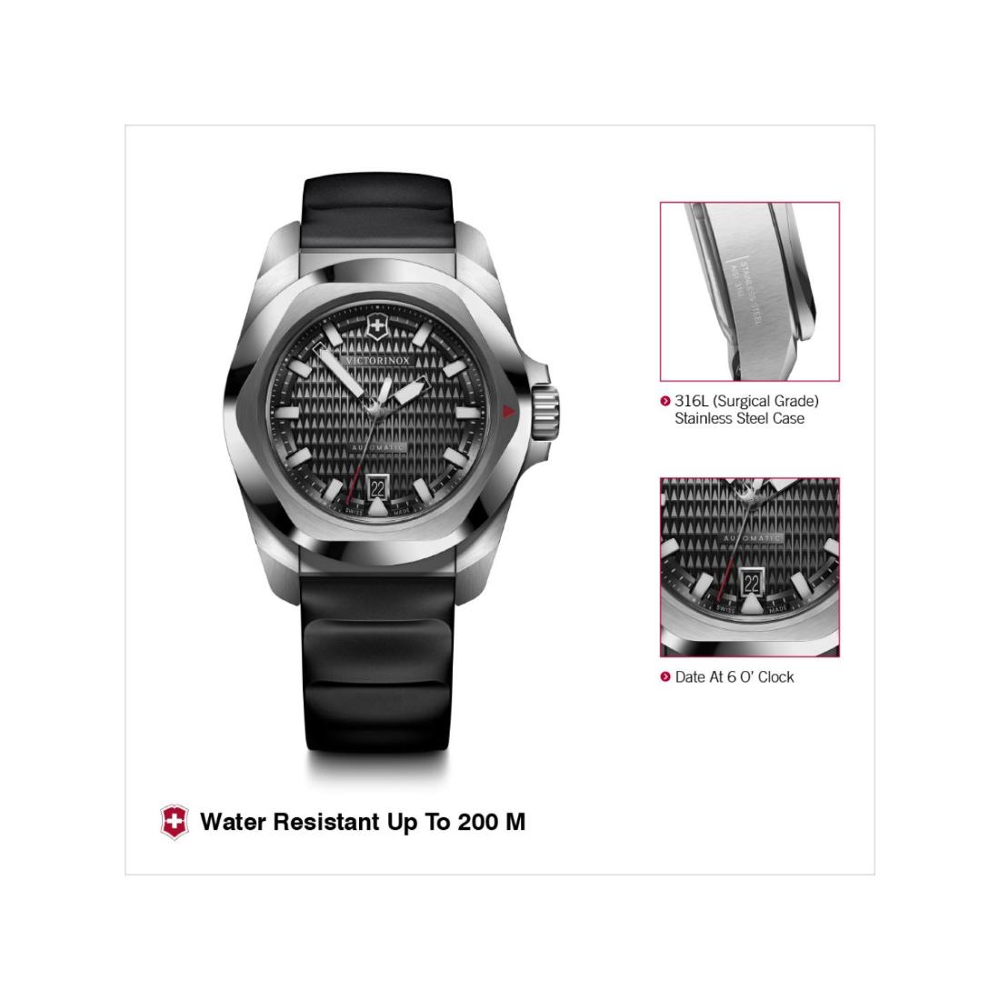 Victorinox I.N.O.X. Automatic Black Dial 41 mm Unisex Watch- V242039