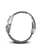 Smartwatch with a metallic band on a white background