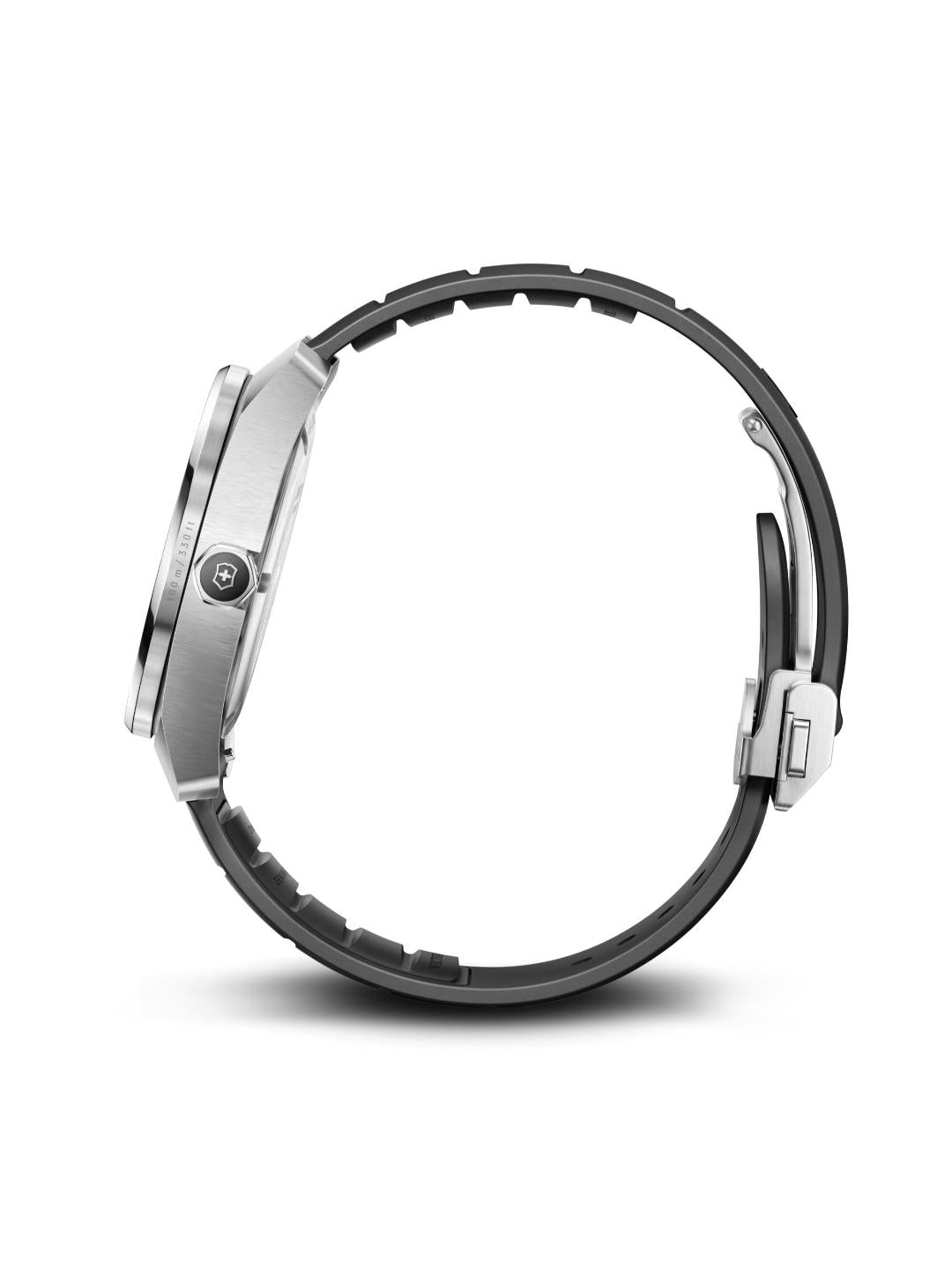 Smartwatch with black band on a white background
