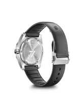 Smartwatch with black band on a white background