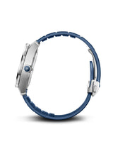 Smartwatch with a blue band on a white background