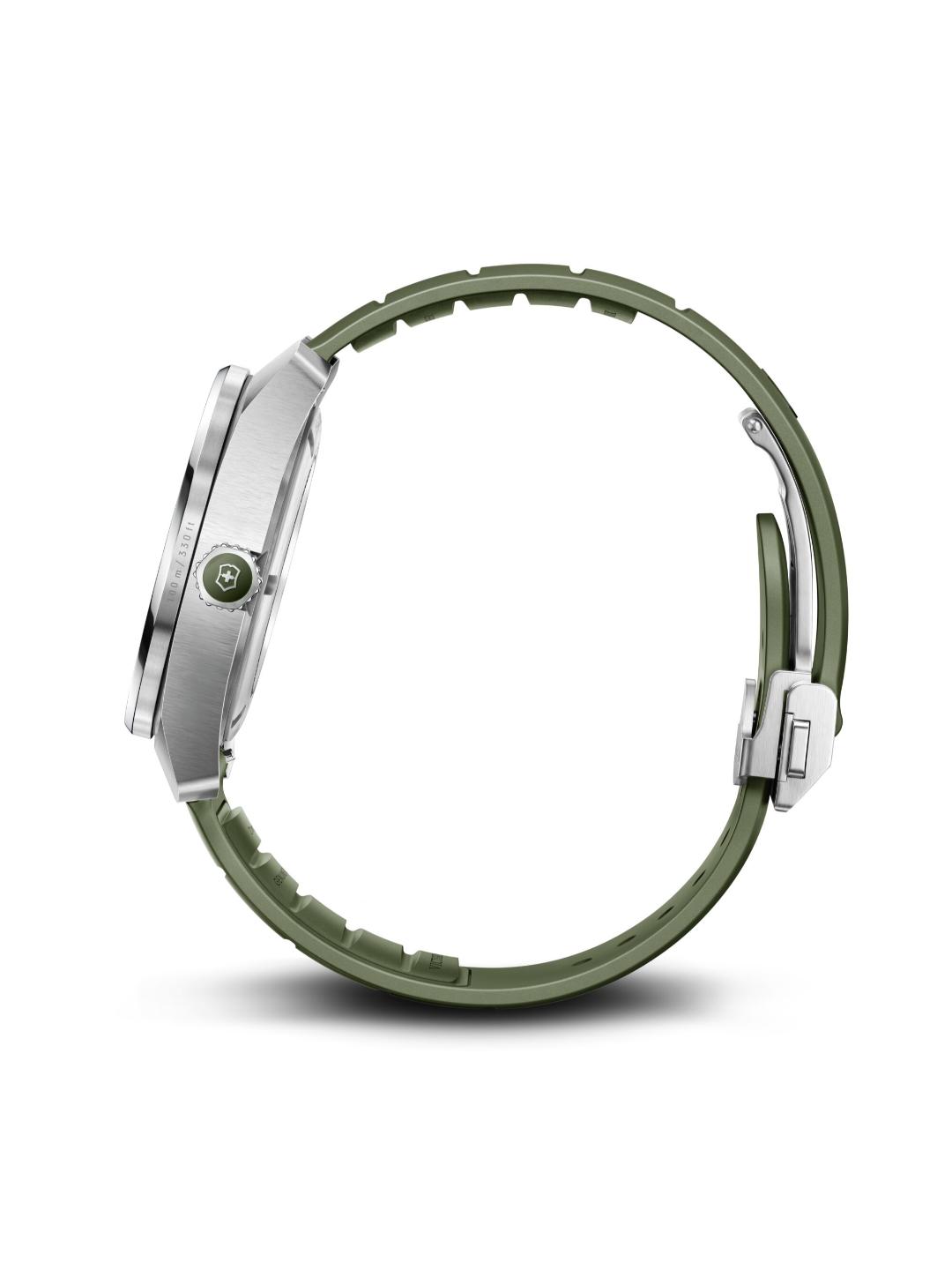 Smartwatch with a green band on a white background