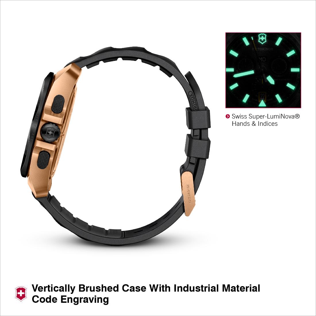 Victorinox I.N.O.X. Chrono 43 mm Black Dial Men Watch - 249178