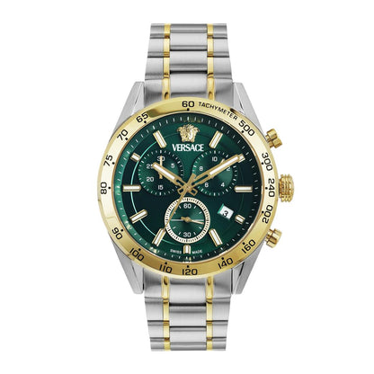 Versace V-Code Chrono 41 mm Green Dial Men Watch- VE0CA0324