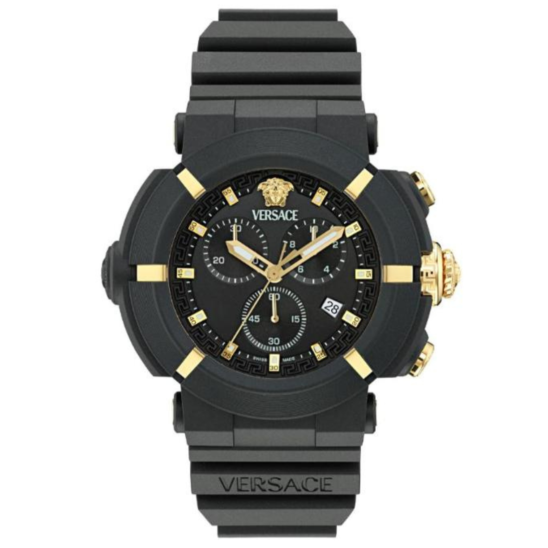 Versace Real Active Chrono 45 mm Black Dial Unisex Watch- VE0L00125