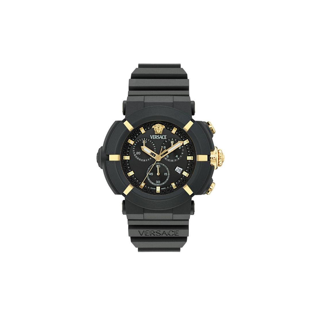Versace Real Active Chrono 45 mm Black Dial Unisex Watch- VE0L00125