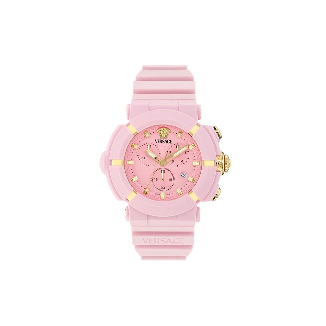 Versace Real Active Chrono 45 mm Pink Dial Unisex Watch- VE0L00425