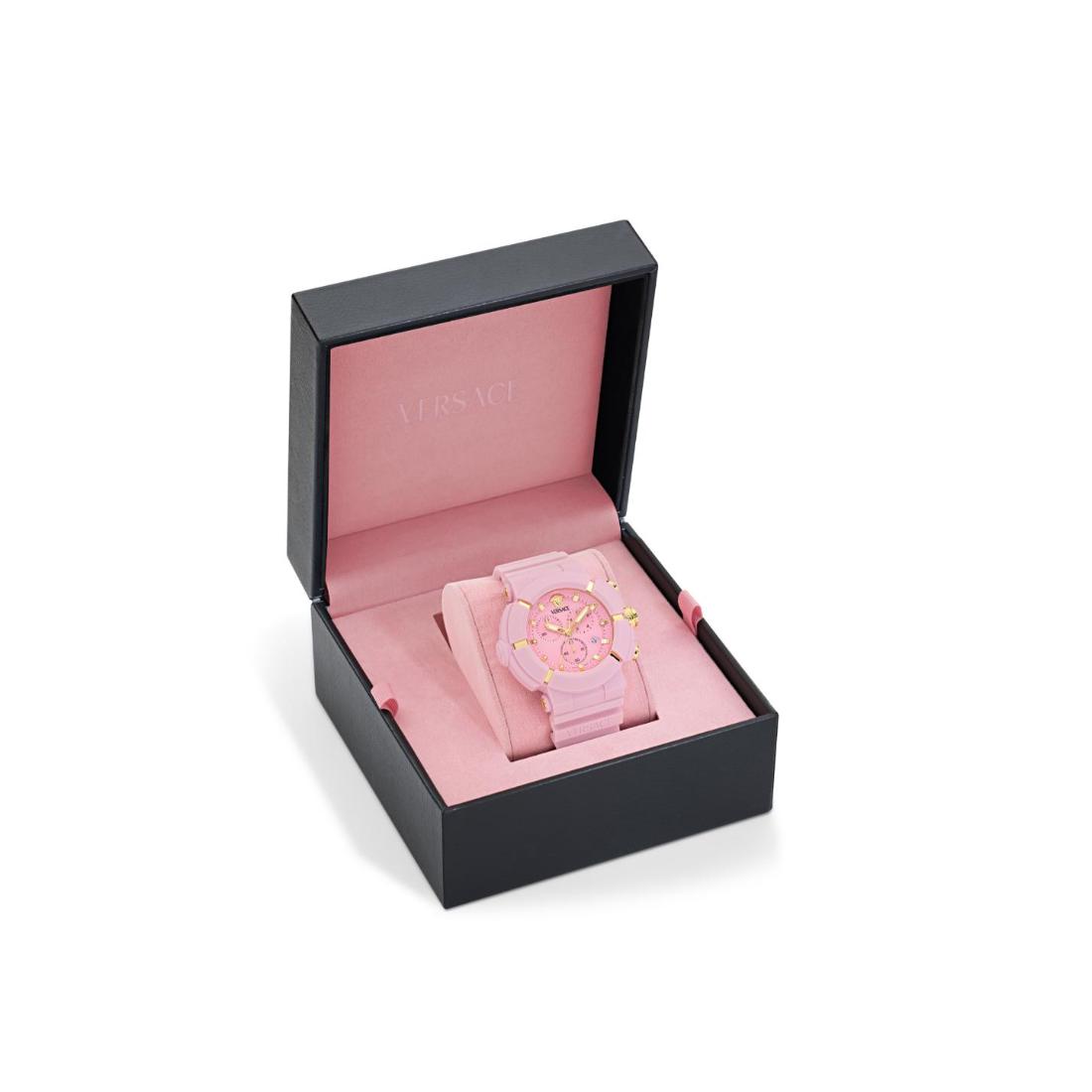 Versace Real Active Chrono 45 mm Pink Dial Unisex Watch VE0L00425
