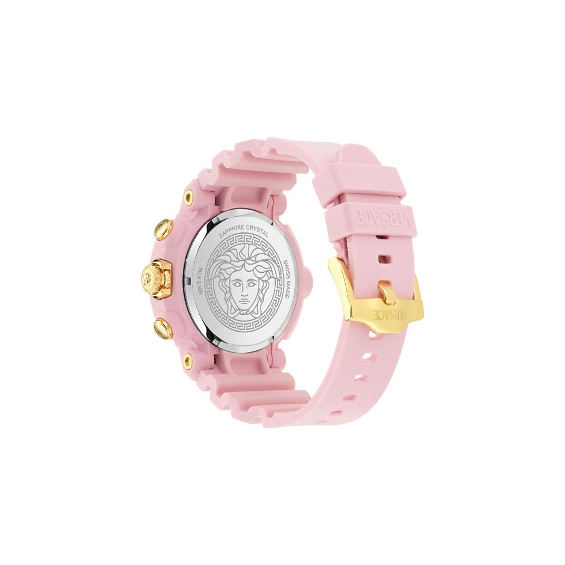 Versace Real Active Chrono 45 mm Pink Dial Unisex Watch VE0L00425