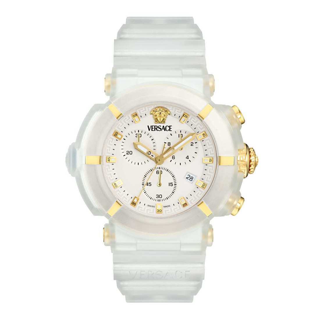 Versace REAL ACTIVE Unisex 45 mm White Dial Chrono Watch VE0L00525