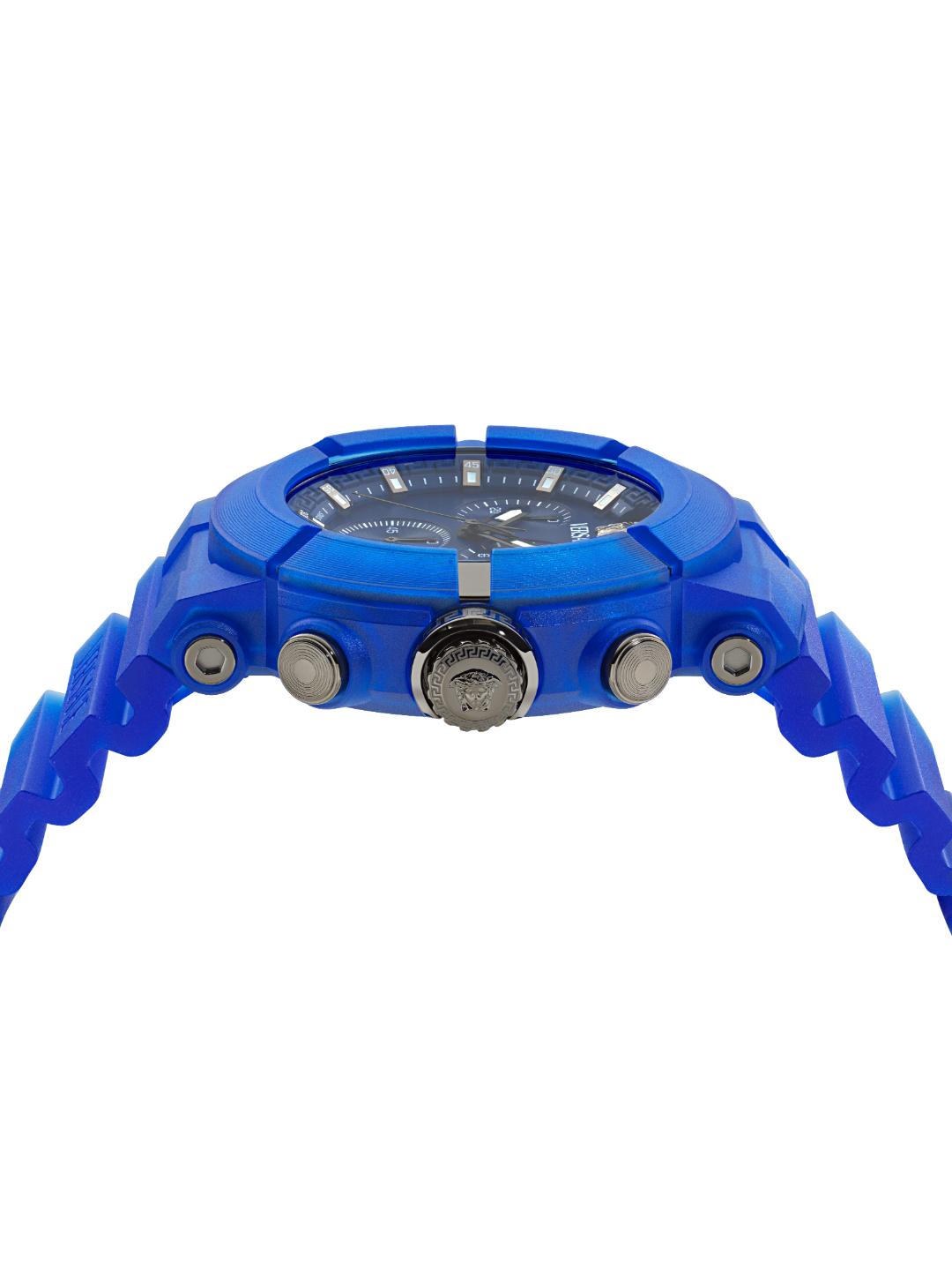 Versace REAL ACTIVE Unisex 45 mm Blue Dial Chrono Watch VE0L00625