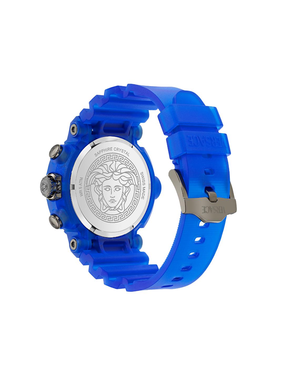 Versace REAL ACTIVE Unisex 45 mm Blue Dial Chrono Watch VE0L00625