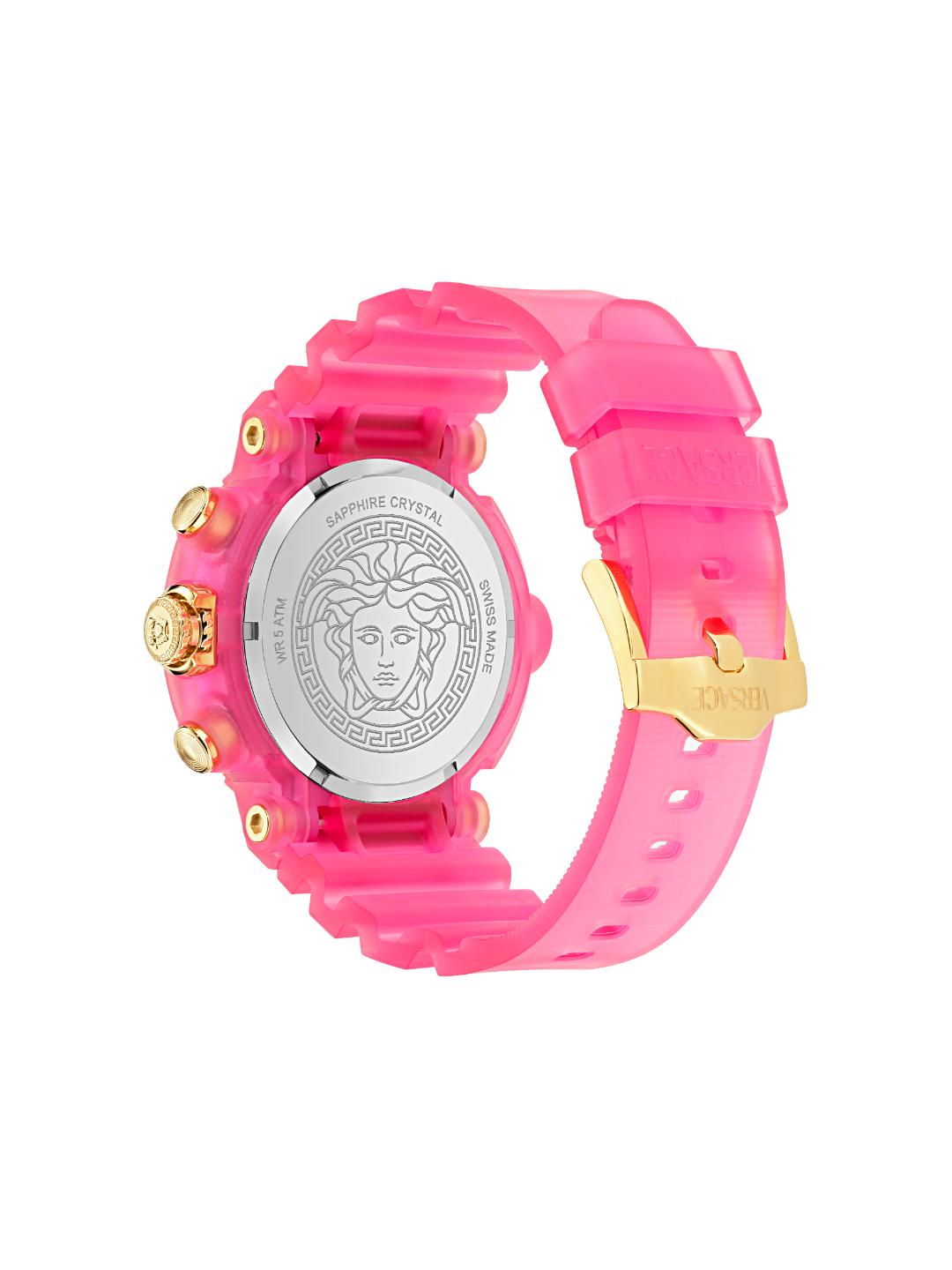 Versace REAL ACTIVE Unisex 45 mm Fuchsia Dial Chrono Watch VE0L00725