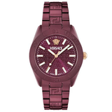 Versace V-Dome 42 mm Burgundy Dial Men Analog Watch VE0M00225