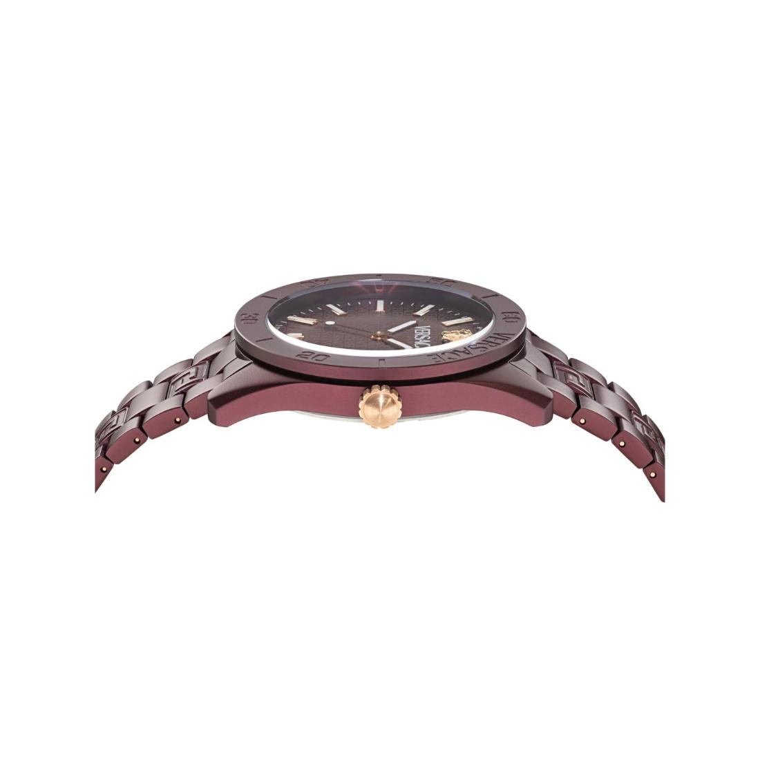 Versace V-Dome 42 mm Burgundy Dial Men Analog Watch- VE0M00225