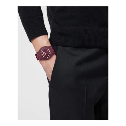 Versace V-Dome 42 mm Burgundy Dial Men Analog Watch- VE0M00225