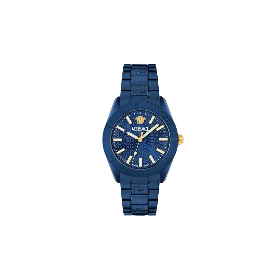 Versace V-Dome 42 mm Blue Dial Men Analog Watch VE0M00325