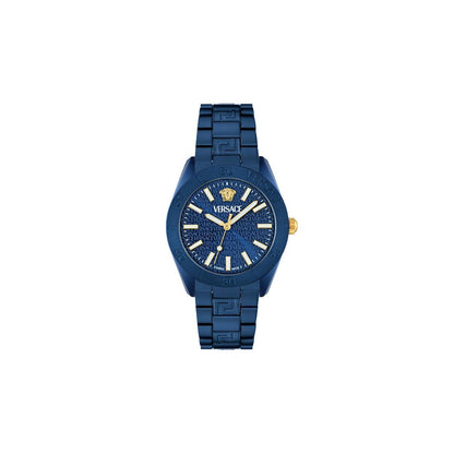 Versace V-Dome 42 mm Blue Dial Men Analog Watch- VE0M00325