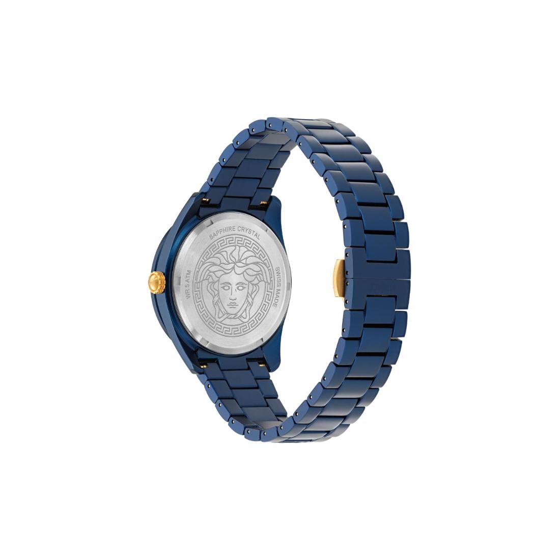 Versace V-Dome 42 mm Blue Dial Men Analog Watch VE0M00325