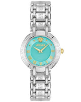 Versace Men 42 mm Quartz Analog Black Dial Leather Strap Watch VE0P00325