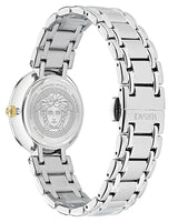 Versace Men 42 mm Quartz Analog Black Dial Leather Strap Watch VE0P00325