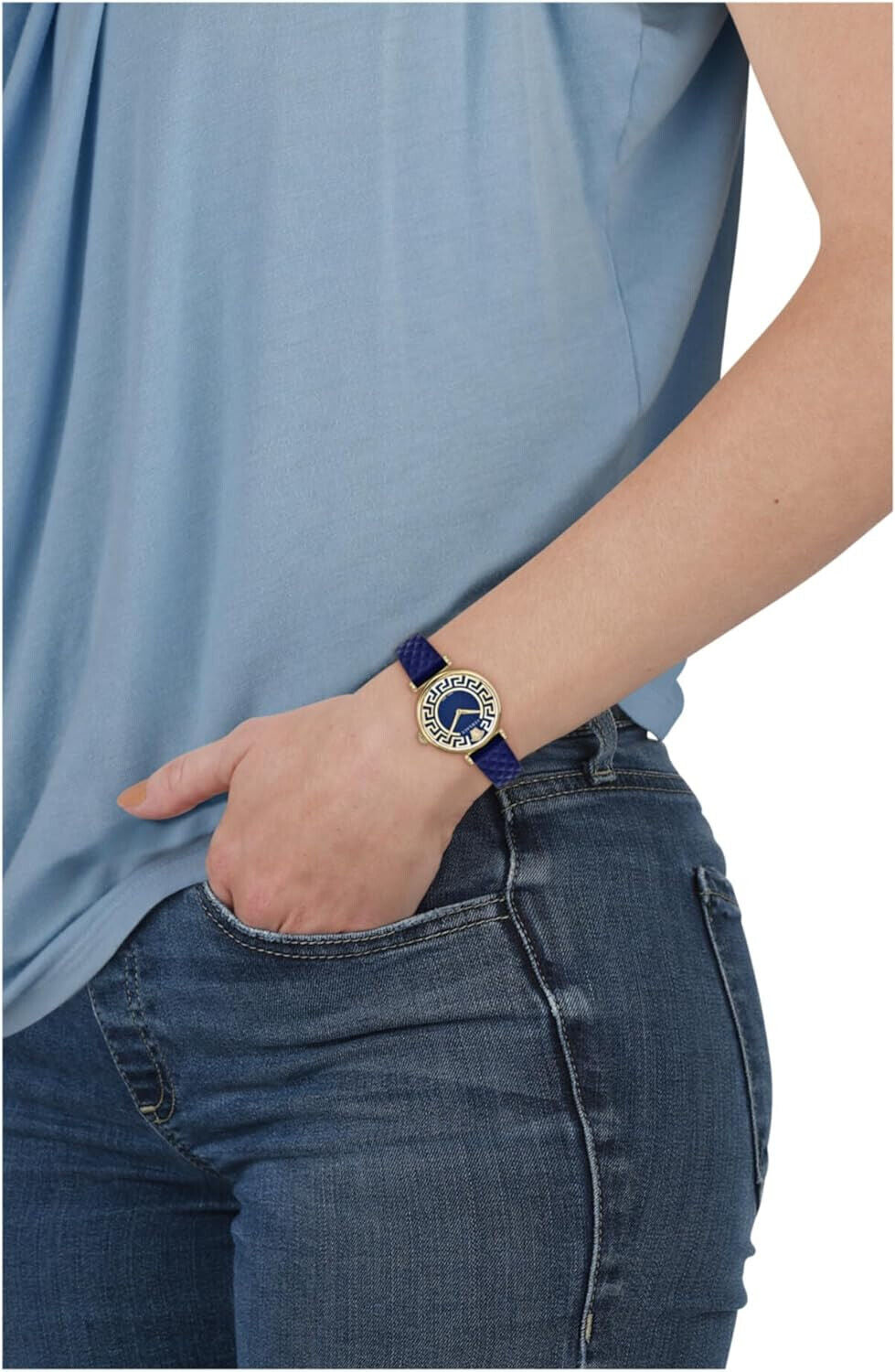 Versace 35 mm Blue Dial Analog Women Watch VE1CA0223