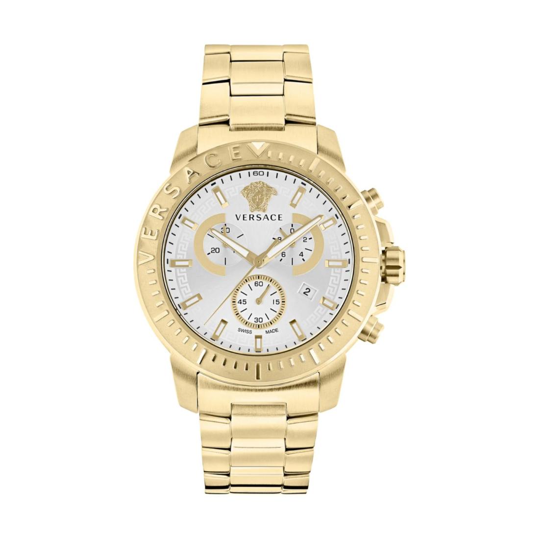 Versace New Chrono 45 mm White-Silver Dial Men Watch- VE2E00521