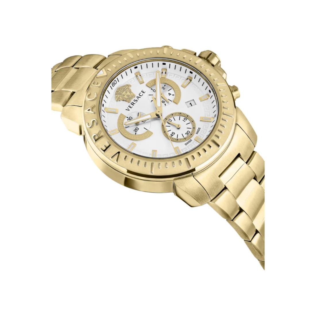 Versace New Chrono 45 mm White-Silver Dial Men Watch- VE2E00521