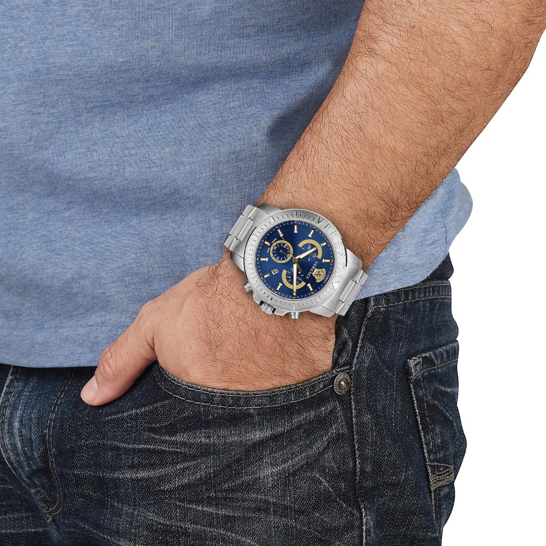 Versace Men 45 mm Size Blue Dial Analog Watch- VE2E00721