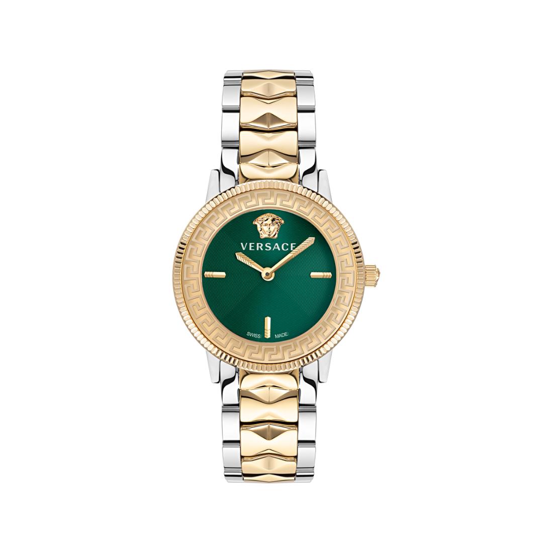 Versace V Tribute 36 mm Green Dial Women Analog Watch VE2P00522