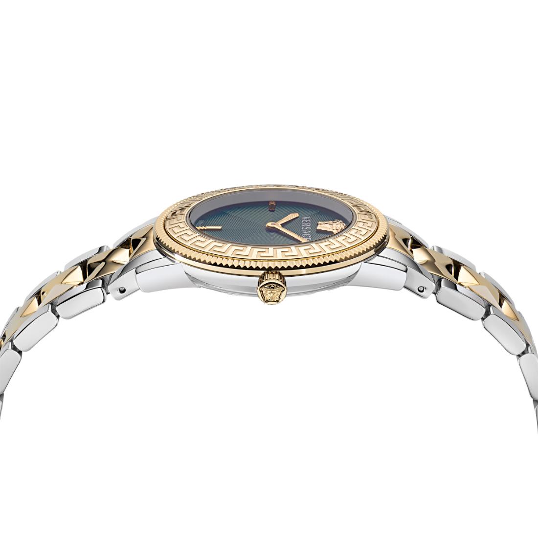 Versace V Tribute 36 mm Green Dial Women Analog Watch VE2P00522