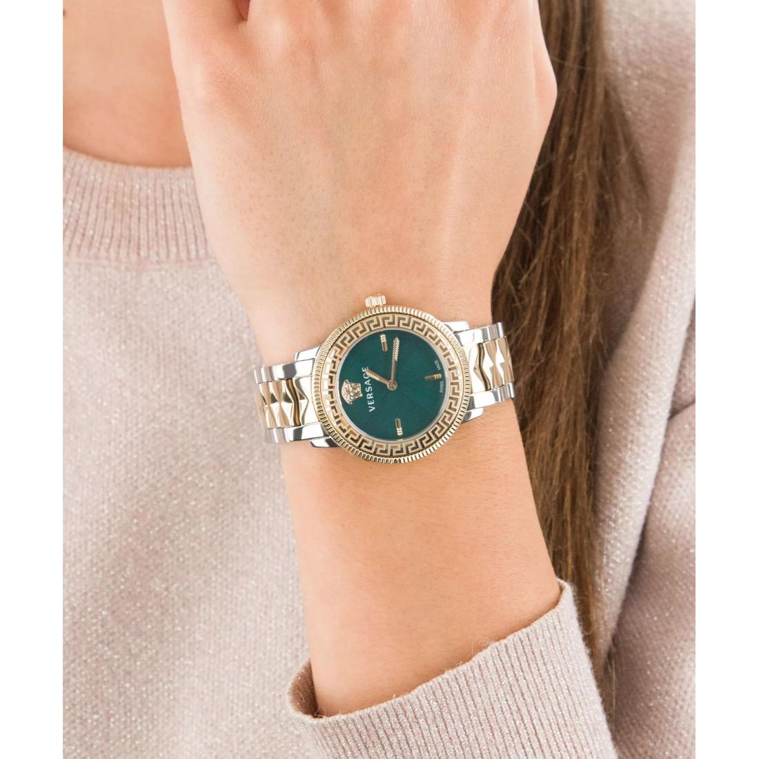 Versace V Tribute 36 mm Green Dial Women Analog Watch VE2P00522