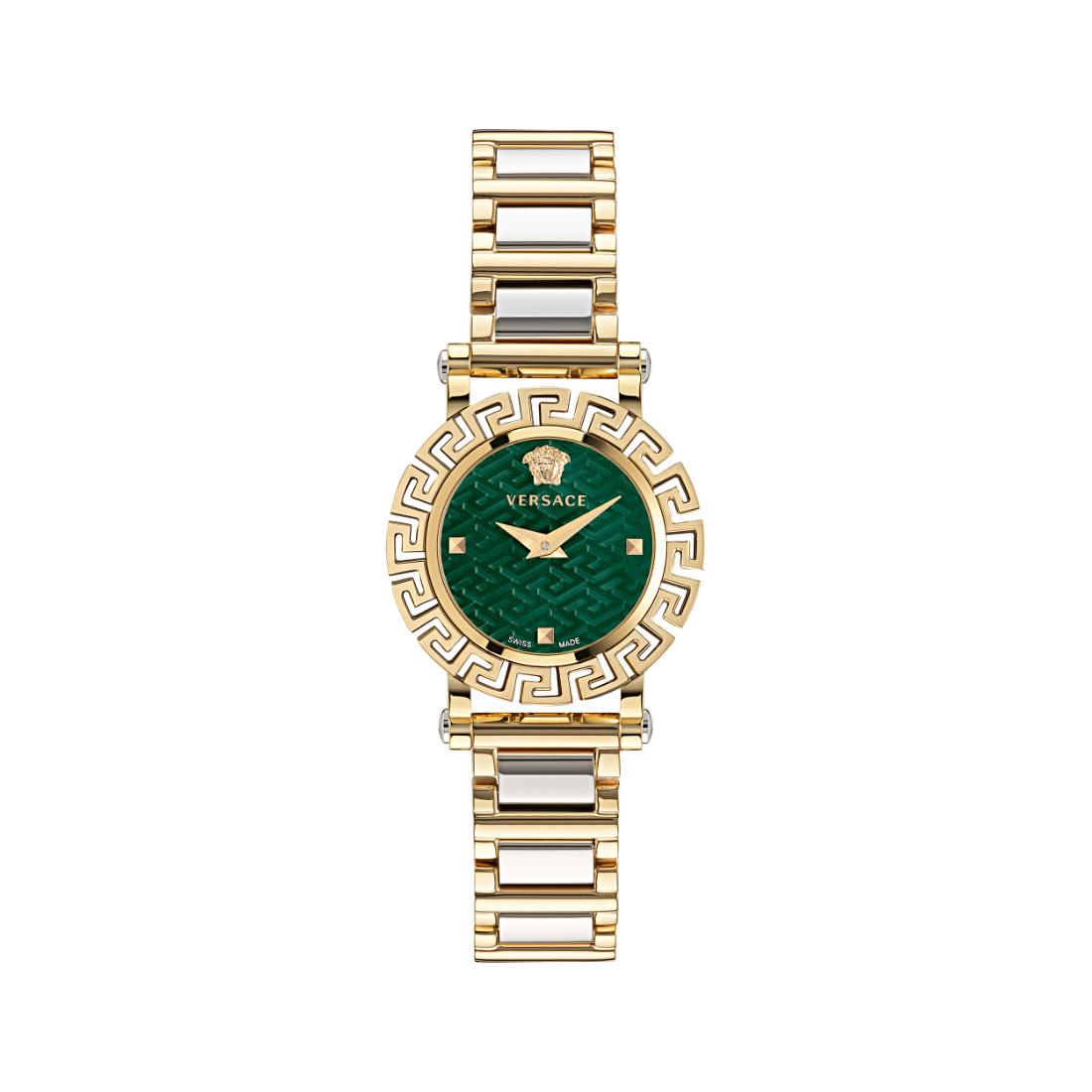 Versace Greca Glam 30 mm Green Dial Women Analog Watch VE2Q00622