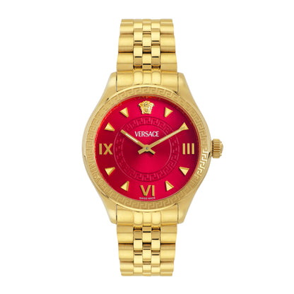 Versace Hellenyium 35 mm Red Dial Women Analog Watch- VE2S01325